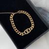 Collar de Cadena Cubana de Acero de Titanio que No se Desvanece para Mujer Collar de Marca de Moda para Mujer Cadena de Clavícula Hip-Hop Elegante para la Calle Tendencia de Cadena de Clavícula Europea y Americana