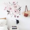Pegatinas de pared de camelia estilo chino para dormitorio, balcón, pasillo, decoración de pared de fondo, pegatinas autoadhesivas removibles FX-D01