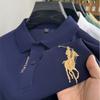 2026 Nueva Camiseta de Verano para Hombre de Manga Corta Color Sólido Ropa para Hombre con Cuello Camisa Polo Bordada de Gama Alta Top para Hombre