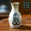 Jarrón pequeño de cerámica pintado a mano de Jingdezhen, creativo de gres, para arreglos florales, adornos para sala de estar, artículos hidropónicos de escritorio