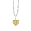 Nuevo Collar Otoño e Invierno Sin Desvanecimiento para Mujer Colgante de Anillo de Perla y Corazón Cadena para Suéter con Sentido de Alta Gama Joyería de Traje de Lujo Ligero