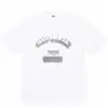 Camiseta de Algodón Puro de Estilo Europeo Transfronterizo, Tendencia Original 24Ss, Camiseta de Manga Corta con Estampado de Letras y Pintura en Spray Graffiti