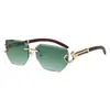 Gafas de sol retro sin montura con borde cortado 5004 para mujer, Gafas nuevas de alta gama europeas y americanas, Gafas de sol versátiles para protección solar transfronteriza para hombre