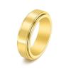 Amazon Anel Simples de Aço Inoxidável Brilhante Casais Anel Rotativo Moda Anel de Ouro Gravado Spot