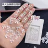 Arte de Uñas Blanco Perlado Lazo Lazo Sencillo Decoración de Uñas de Resina Estilo Japonés Mariposa Blanca Perlada Cinta Tridimensional