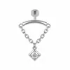 Pendientes de cadena de acero inoxidable de venta cruzada, pendientes con rosca interna, pendientes para piercing nuevos al por mayor