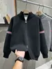 Cardigan suéter de gola alta meio tom com zíper, masculino, primavera, outono, inverno, estilo americano, moderno, solto, casual, jaqueta de tricô