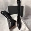 Novo produto Senyu Hai Xiang Botas de salto alto elásticas de bico fino estilo coreano, cano alto, justas, elegantes