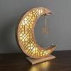 Luces Led Decorativas de Luna y Estrella Árabes de Oriente Medio Transfronterizas Artesanías de Madera Festivas Decoraciones para el Hogar de Madera