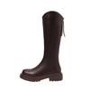 Outono 2022novas botas altas salto grosso plataforma Botas Martin joelho menina gordinha alargadas longas botas de Cavaleiro para mulheres