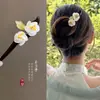 Pasador de Madera Nuevo Estilo Chino Pasador de Pelo Estilo Antiguo Pasador de Pelo para Mujer Alta Calidad Sentido de Suzuki Orquídea Estilo Nacional Combinación Falda de Cara de Caballo Pelo Pasador de Pelo