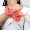 Comercio exterior nuevo europeo y americano de alta calidad retro gasa pluma perla flor de loto corsage flor de muñeca para boda decoración de dama de honor