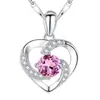 Collar de plata de moda coreana para mujer, joyería de alta gama para pareja, colgante de circonita en forma de corazón, cadena de clavícula, accesorios, venta directa de fábrica