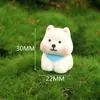 Lindo Perrito Blanco Musgo Micro Paisaje Creativo Dibujo Animado Cachorro Decoración Accesorios Mini Coche Adornos de Escritorio