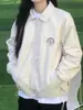 Silueta Retro Americana Cuello Alto Corto Acolchada Chaqueta de Béisbol Piloto Chaqueta de Algodón Estilo Pareja Otoño e Invierno