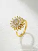 Collar para Mujer Transfronterizo Japonés y Coreano Juego de Girasol Cadena de Clavícula Giratoria Anillo Ins Estilo de Lujo