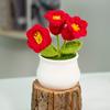 Creativo Transfronterizo Lana Acabada Hecho a Mano Ganchillo Flores Artificiales Girasol Orquídea Suzuki En Maceta Adornos Pequeños de Escritorio Regalo