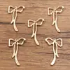 14 Tipos de Accesorios para Joyería DIY de Aleación Color Oro Kc que Conserva el Color, Colgantes de Moño Huecos Lindos y Modernos Variados