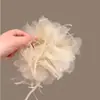 Pin de Clip de Tiburón Negro con Lazo de Malla para la Parte Trasera de la Cabeza Pinza para el Cabello Grande Pinza Elegante para el Cabello Nuevo Estilo 2025 para Mujeres