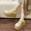 Sandalias Mary Jane de Suela Gruesa para Mujer, Nuevo Estilo 2026, Malla Tejida que Aumenta la Altura, Zapatillas Cerradas para Mujer Pequeña