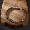 Pulsera de plata esterlina 925 al por mayor Pulsera trenzada cola de zorro Seiko tendencia dominadora joyería antigua retro plata tailandesa