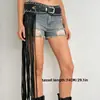 Cinturón de Cuero con Flecos Estilo Vaquero Occidental Popular Europeo y Americano Retro Salvaje Hippie Bohemio Correa Ancha Amazon