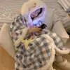Roupão de Pijama Coral Velvet Ratatouille para Mulheres, Novo Pijama de Outono e Inverno, Tamanho Grande, Espessado e Forrado com Fleece, Pode Ser Usado Fora de Casa, Conjunto para Casa