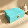 Exclusivo de eBay: Caja de joyería de alta gama, caja de embalaje de joyería de doble capa, organizador de escritorio de gran capacidad para collares de perlas, pasadores para el cabello y pulseras