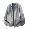 Suéter de Punto de Cuello Redondo Estilo Perezoso Nuevo para Hombre Otoño Invierno Versión Coreana Moda Juvenil Chaqueta Cardigan Casual