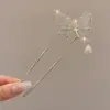 Grampo elegante e versátil de ginkgo para cabelos finos, grampo em U de nicho para a parte de trás da cabeça, grampo em forma de crescente