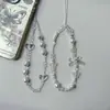 Pulsera Creativa de Cristal Perla Lazo Lanyard para Teléfono Decoración de Accesorio de Teléfono Estilo Ins Encanto de Teléfono Yiwu