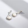 Nuevos Pendientes Colgantes con Aguja de Plata S925 Bañados en Oro Real con Forma de Gota Perla Microincrustada Circonita Pendientes Elegantes para Mujer