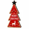 Árvore de Natal Desgastada de Natal Conjunto de Três Peças de Madeira Enfeites de Feriado Centro de Mesa Decoração de Mesa Enfeites de Madeira