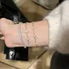 Pulsera de Plata de Ley S925 con Borla de Trébol de Cuatro Hojas y Circonita, Igual que en Xiaohongshu, para Mujer, Lujo Accesible, Diseño de Nicho, Ajuste de Cordón
