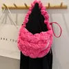 Bolso de Nube Plegado de Terciopelo Transfronterizo para Mujer, Bolso Peludo Nuevo, Estilo Coreano Casual Bolso Burbuja, Bolso de Hombro Cruzado, Bolso Dumpling