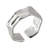 Anillo Irregular con Líneas Geométricas para Mujer, Anillo Abierto Ajustable Estilo Ins Hip-Hop, Anillo de Pareja de Moda