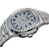 Reloj de lujo de alta gama para hombre con movimiento mecánico automático y totalmente incrustado de diamantes, impermeable y luminoso