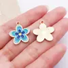 Accesorios de Joyería de Aleación DIY Colgante de Girasol Flor de Cerezo Azul Lago con Goteo de Aceite Pulsera Collar Pendientes Llavero