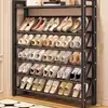 Sapateira ultrafina multi-camadas para entrada de casa, armário de sapatos pequeno e estreito, prateleira de armazenamento, dormitório, pequeno e simples, artefato de armazenamento de sapatos