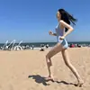 Traje de baño del mismo estilo que el original, Vacaciones Rosas Retro Corte Triángulo Profundo en V, Para Niña Competición Deportiva Secado Rápido Adelgazante Cubre Vientre Enterizo