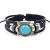 Nueva joyería transfronteriza Pulsera bohemia de turquesa roja tejida de cuero vintage para hombres y mujeres pulsera personalizada con cuentas