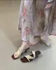 ¡Estilo retro de chica caliente con bloques de color! Sandalias de cuña de gamuza de una tira con punta cuadrada para mujer, sandalias de tacón alto de punta abierta versión coreana de verano