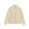 Yidao Vintage 2026 Otoño Nuevo Estilo Retro Japonés Old Money Chaqueta Cardigan Tejida de Mezcla de Lana con Cuello Alto para Hombre