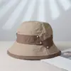 Nuevo Sombrero de Pescador con Protección Solar para Primavera y Verano para Mujer, Combinación de Colores Japonesa, Elegante, Protección UV, Para Viajes y Exteriores, Sombrero de Pescador Versátil