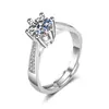 Anillo de moissanita de plata 925 con diamante de un quilate, regalo para mujer, personalización al por mayor.