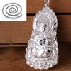 S999 prata pura Guanyin Buda estátua Bodhisattva colar de prata esterlina pingente masculino Guanyin Bodhisattva pingente de prata esterlina