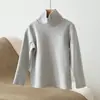 Camada base de algodão escovado de gola alta para crianças, camiseta de manga comprida para meninos e meninas, tamanho 180, coleção outono/inverno, roupas infantis