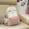 Mochila Nova Fresca e Simples para Alunos do Ensino Fundamental Meninas Alta Aparência Estampa de Estrela Campus Grande Capacidade Mochila de Viagem