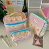 Bolsa de maquillaje con lazo a cuadros, color vibrante, gran capacidad, portátil, para viaje, para mujer, 2024