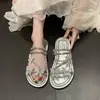 Pantuflas Frescas Estilo Hada Mariposa con Pedrería para Mujer 2026 Verano Exteriores Planas de Doble Uso Versátiles Estilo Francés Slip-On de Moda